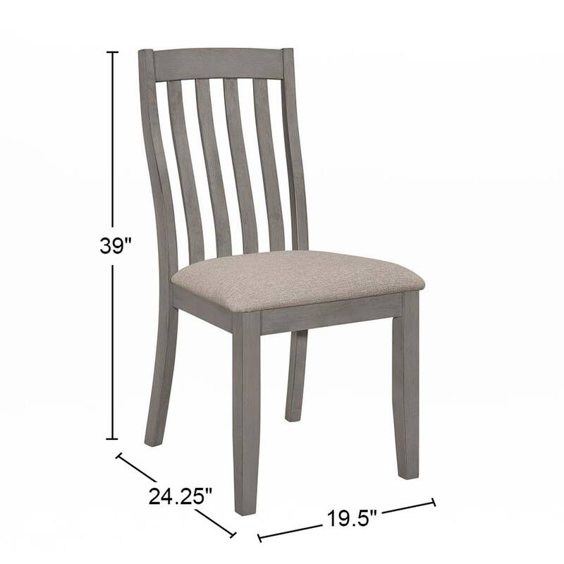 Set of 2 Dining Chairs with Upholstered Seat