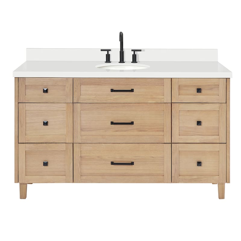 Ariel B61WQOVO Monroe 61" Free Standing Single Basin Vanity Set with