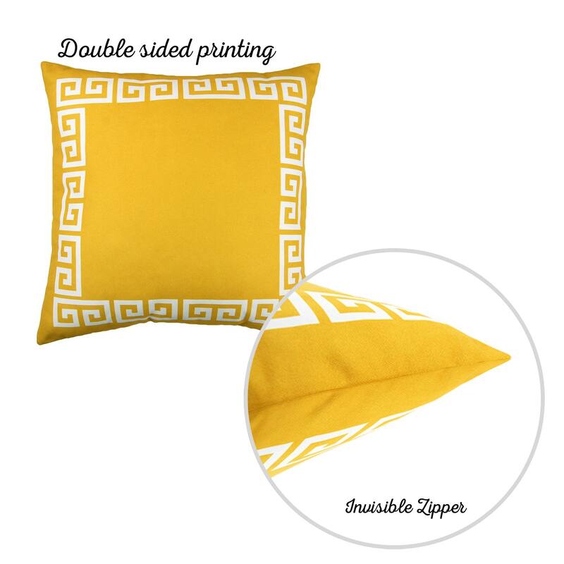 Porch & Den Schmidlin Greek Key Printed Throw Pillow Cover