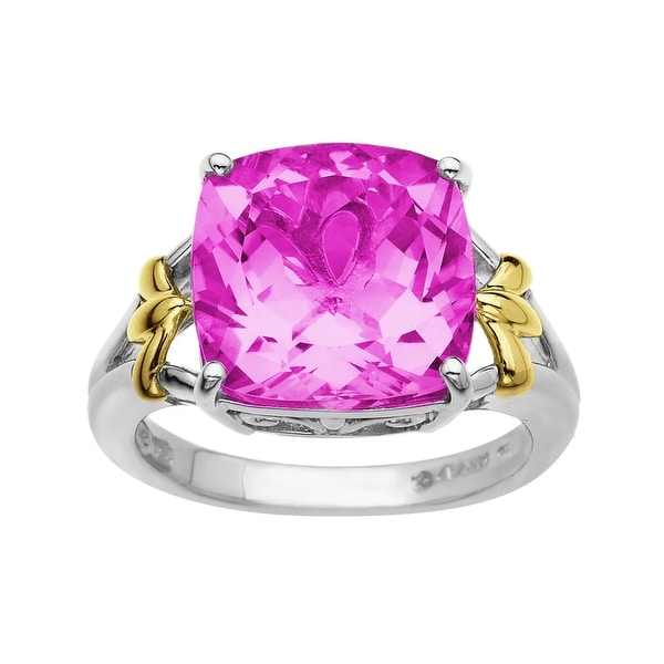 9 1/2 ct Pink Sapphire Ring in 10K Gold and Sterling Silver