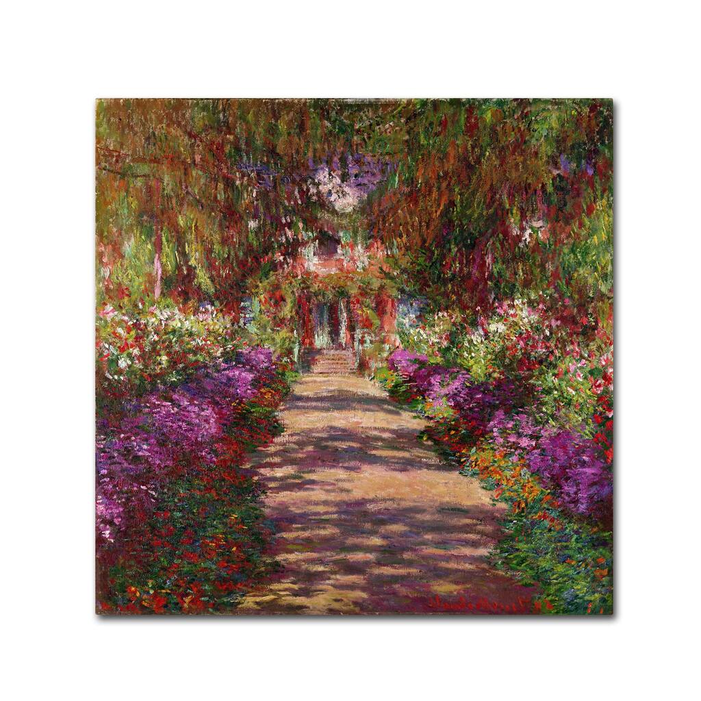 Claude Monet 'A Pathway in Monet's Garden' Canvas Art