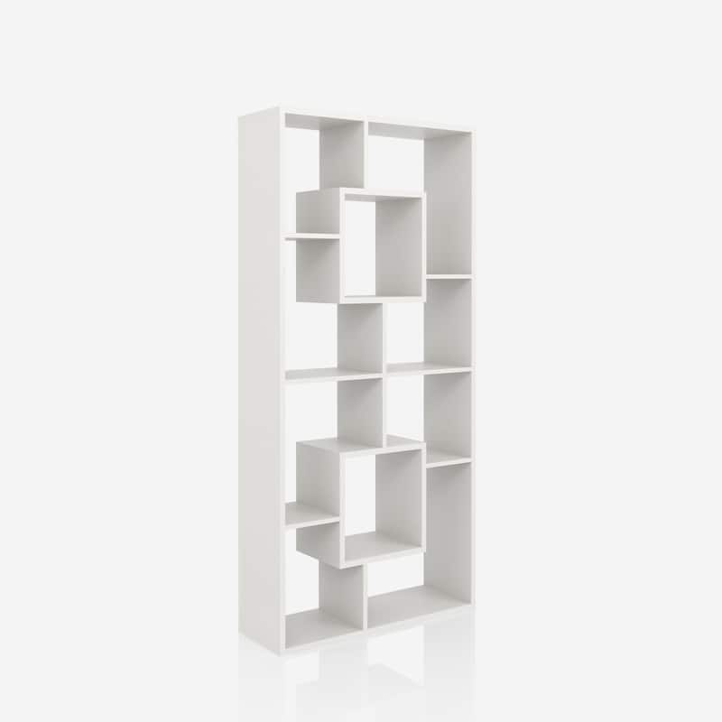 DH BASIC Modern White 72-inch 10-Open Shelf Display Bookcase by Denhour