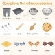 preview thumbnail 9 of 7, 3-Piece Outdoor Kitchen Set Mud Kitchen with Separate BBQ Grill and Pizza Oven-Natural - Multi