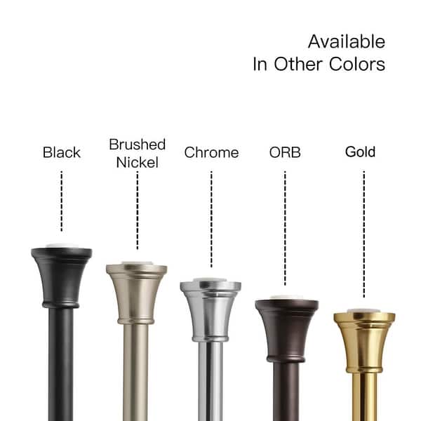 dimension image slide 2 of 6, Utopia Alley Adjustable 72-Inch Shower Curtain Tension Rod - Rust-Proof Aluminum with Rubber End Cap, No Drill Installation