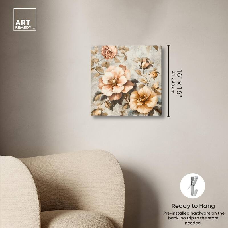 Retro Rose II Canvas by Art Remedy, Gallery Wrapped