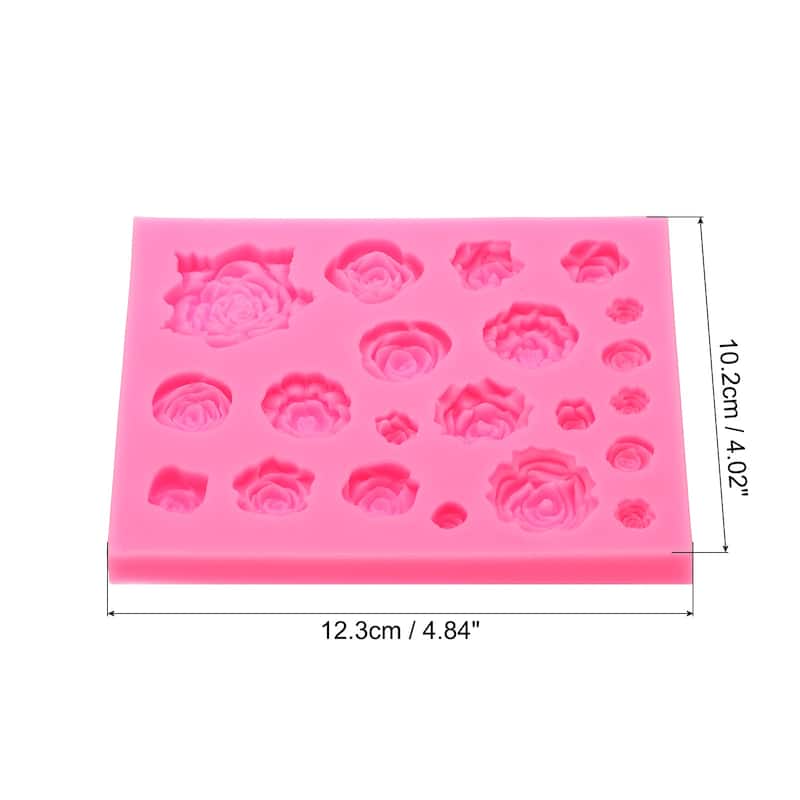 Polymer Clay Mold, Fondant Mold Roses Flower Mold Silicone - Pink