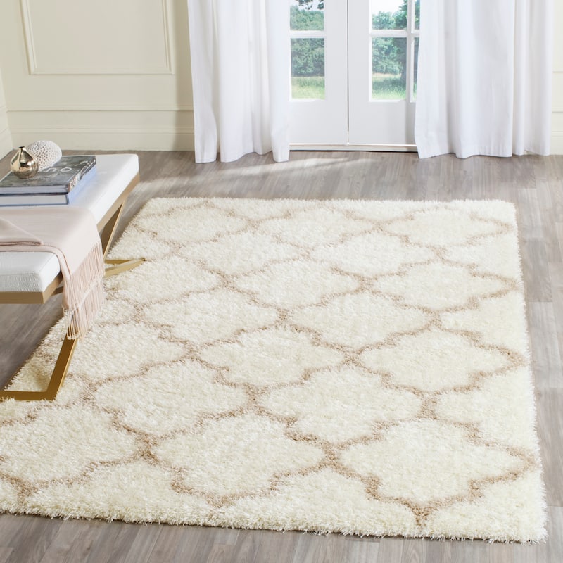 SAFAVIEH Montreal Shag Rosalyn 2-inch Thick Rug - 3' x 5' - Ivory/Beige