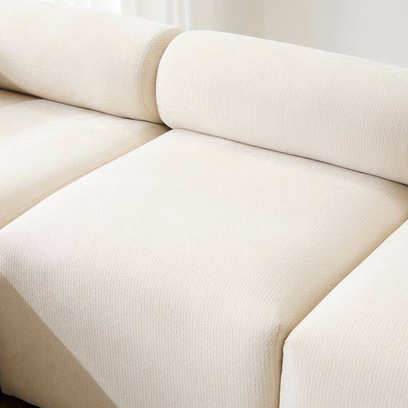 83" Fabric 4-Piece Modular Sectional Sofa with L-Shaped Configuration, High-Resilience Foam, and Solid Wood Frame