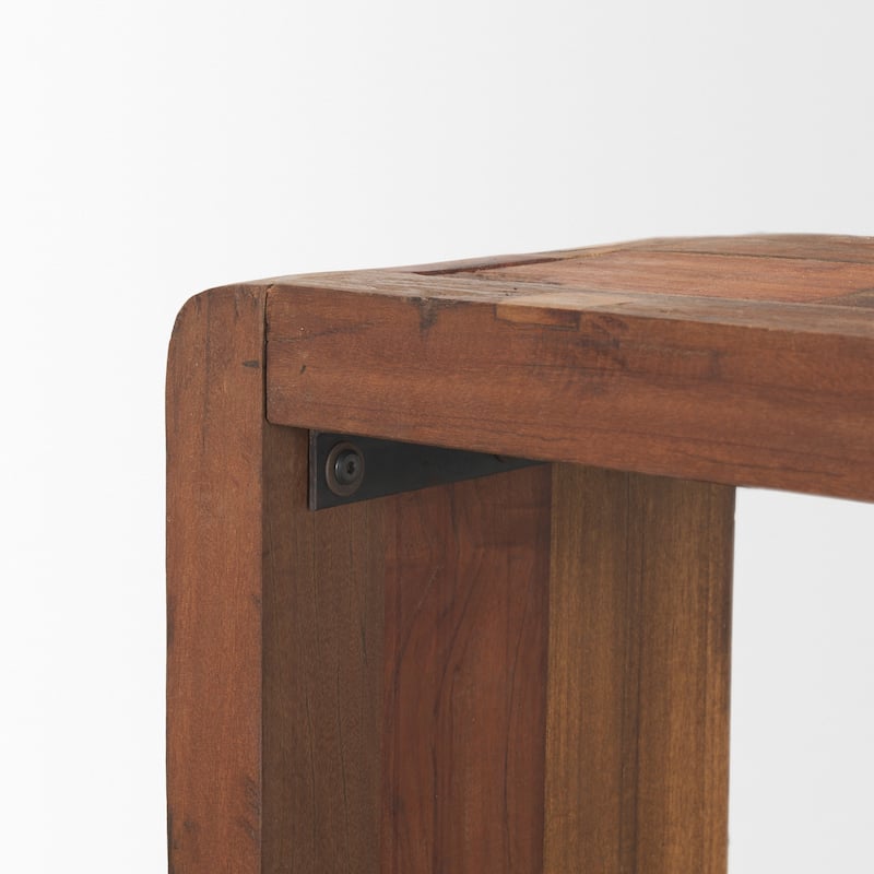 Estelle Rustic Brown Reclaimed Wood Console Table - Wood