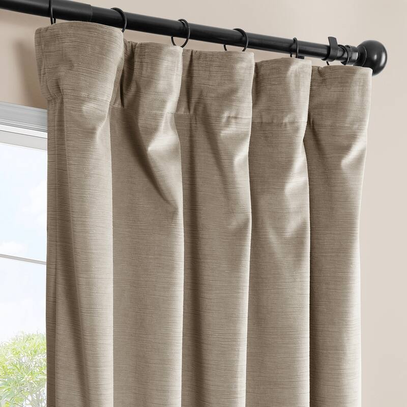 Exclusive Fabrics Ravello Burnout Velvet Curtains (1 Panel) Room Darkening Curtains For Bedroom & Living Room Curtains