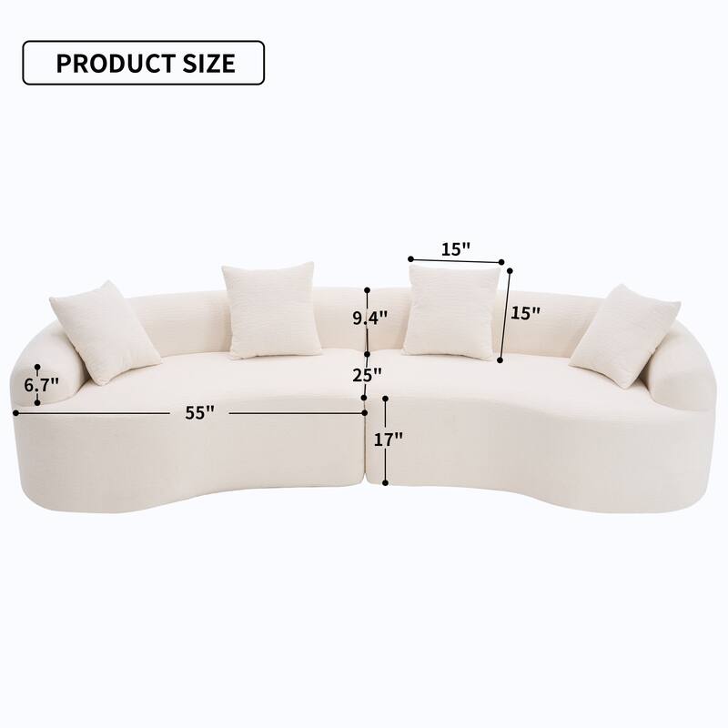 Compression Modular 110 inch Sectional Curved Boneless Sofa