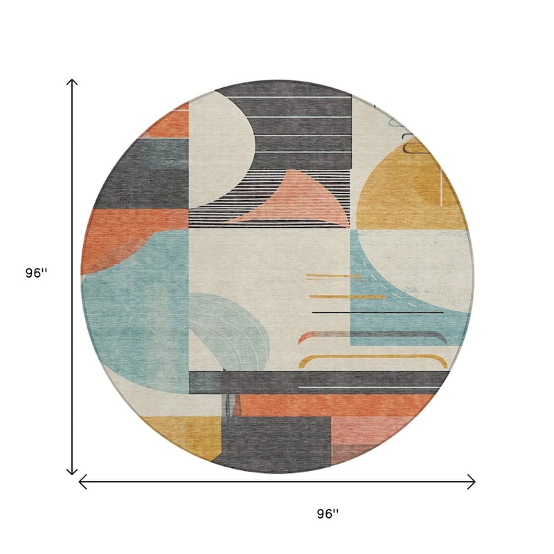 HomeRoots Geometric Modern Rectangle Outdoor Rug