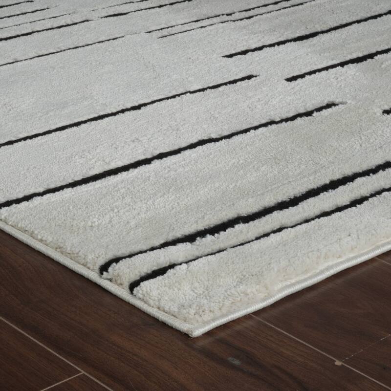 Rug Branch Domus Abstract Indoor Area Rug, Cream Black - 8
