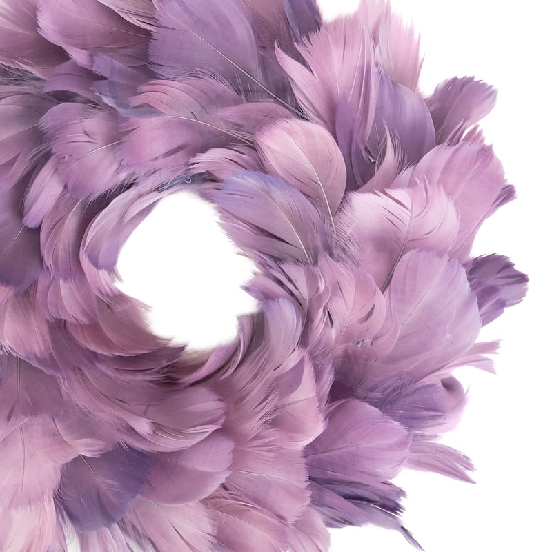 Layered Purple Feather Christmas Wreath 10-Inch Unlit - 10"