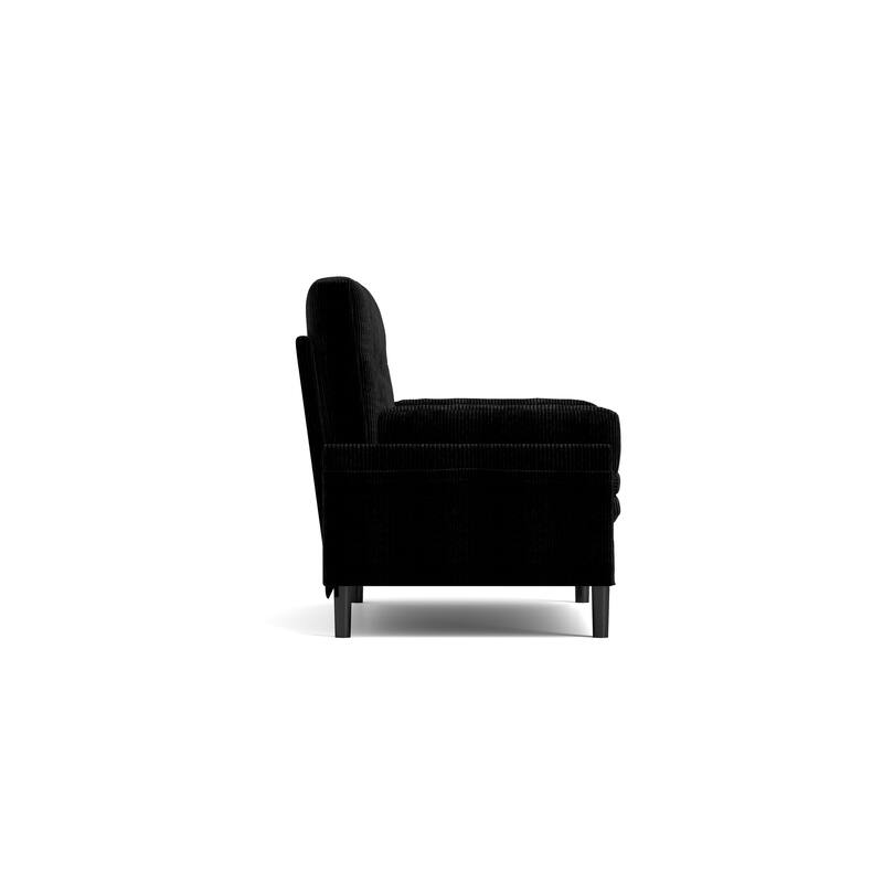 Black 2 Seater Reclining Sofa Sleeper in Fabric and Metal