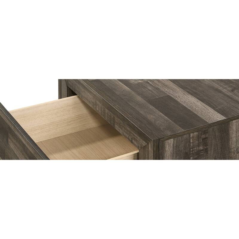 Rustic Four-Drawer Tall Storage Chest in Brown Gray Wood Finish