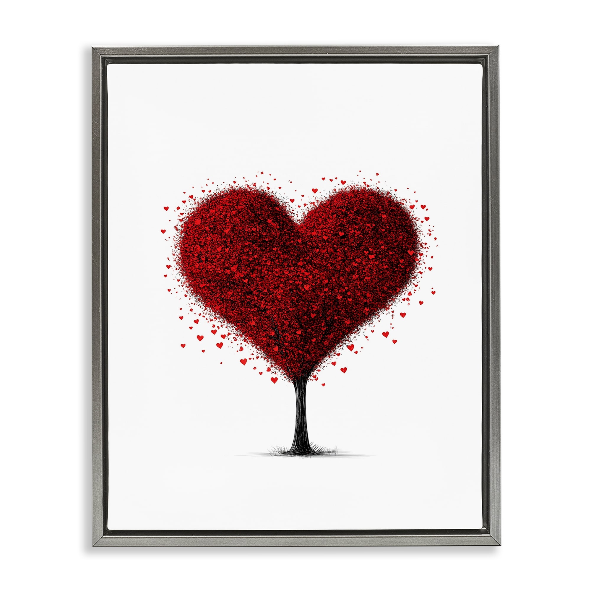 Stupell Blooming Heart Tree Framed Floater Canvas Wall Art Design By Christine Simpson Art