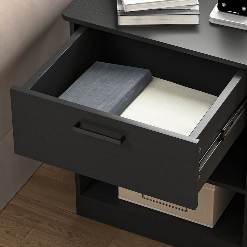 Nightstand with Charging Station,2 USB,Type C,Drawer,Adjustable Shelf