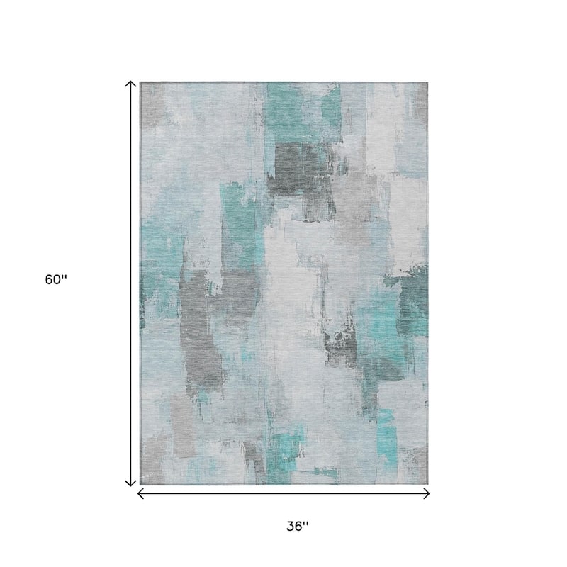 HomeRoots Abstract Transitional Rectangle Outdoor Rug