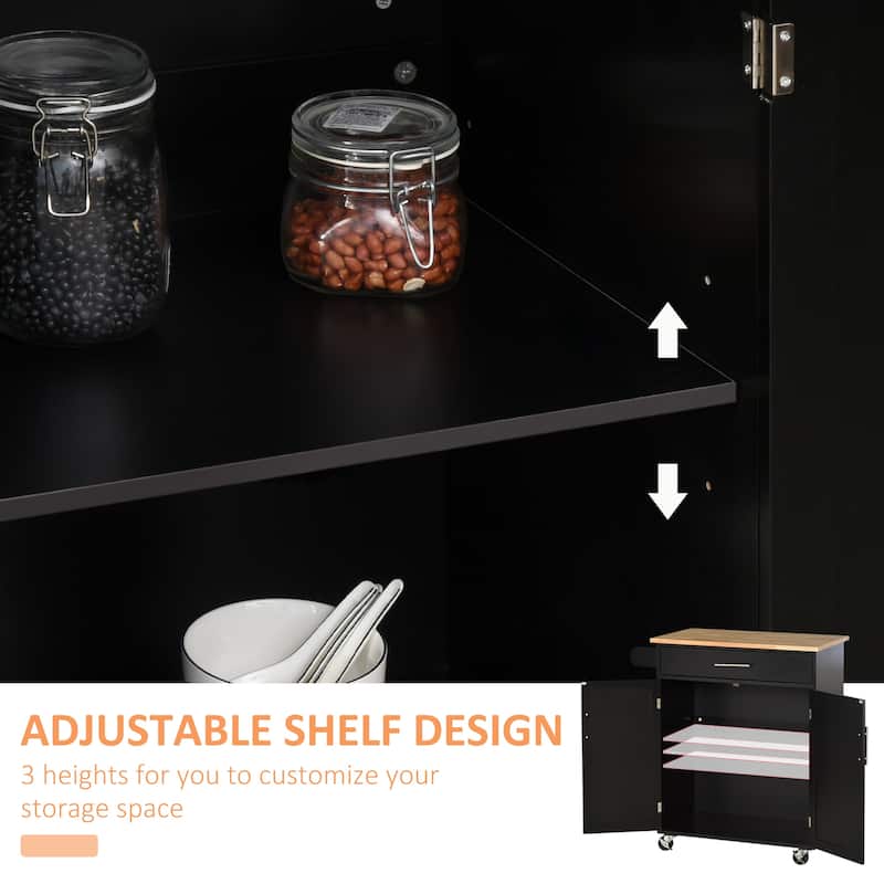 Kitchen Island Cart Rolling Trolley Cart