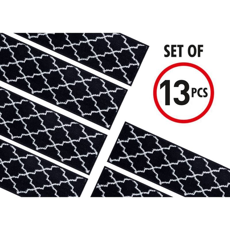 SUSSEXHOME Geometric Stair Treads with Easy to Install Double Adhesive Tape 9" x 28"