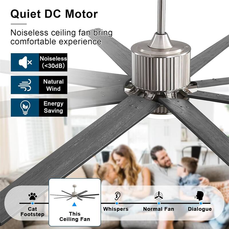 76 Inch Smart App Controlled DC Motor Ceiling Fan with Light