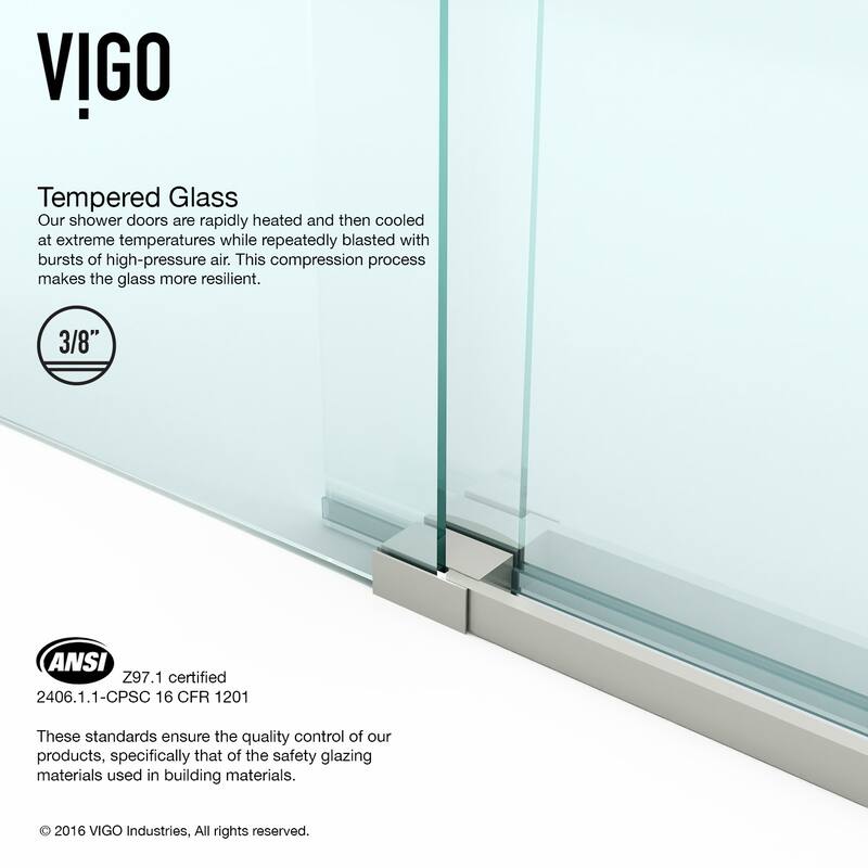 Vigo Luca 78-3/4" High x 60" Wide Sliding Frameless Shower Door