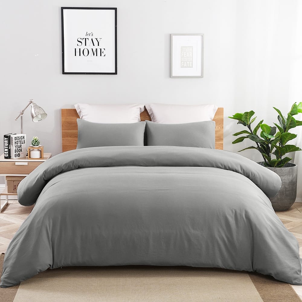 Solid Color Ultra Soft 3-piece Duvet Cover Set