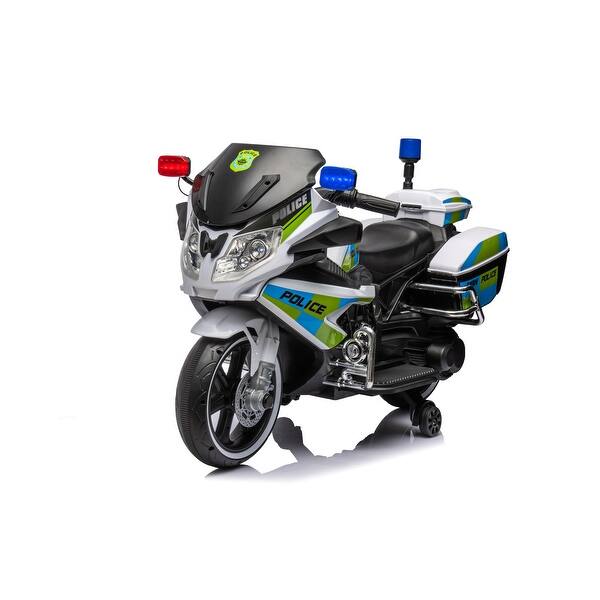 slide 2 of 8, Kids Ride On Police Motorcycle, 12V Electric Motorcycle for Toddlers, Music, Forward/Reverse - Green Kids - Green