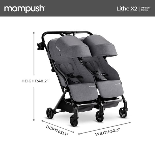 Mompush Lithe Double Stroller, Lightweight Side by Side Stroller for  Newborn and Toddler, Easy Fold, Spacious Seats with Recline - Bed Bath &  Beyond - 43134170