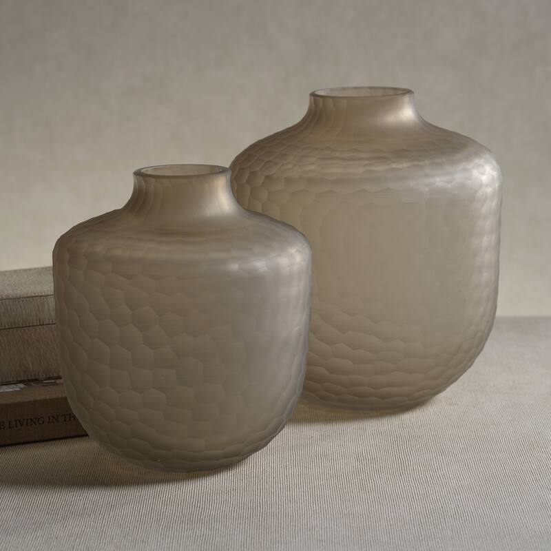 Albinen Frosted Cut Glass Jug Vase