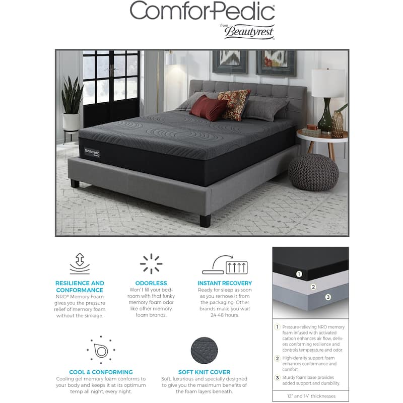 ComforPedic from BeautyRest 14" NRO Memory Foam Mattress