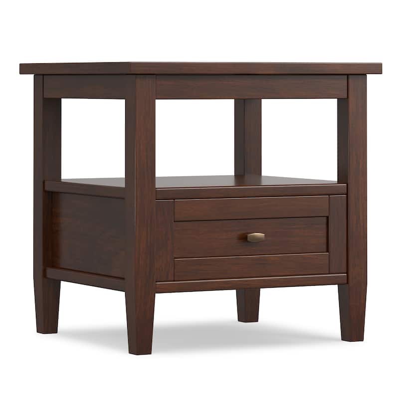 WYNDENHALL Norfolk SOLID WOOD 20 inch Wide Rectangle Transitional End Side Table - 20 inch Wide