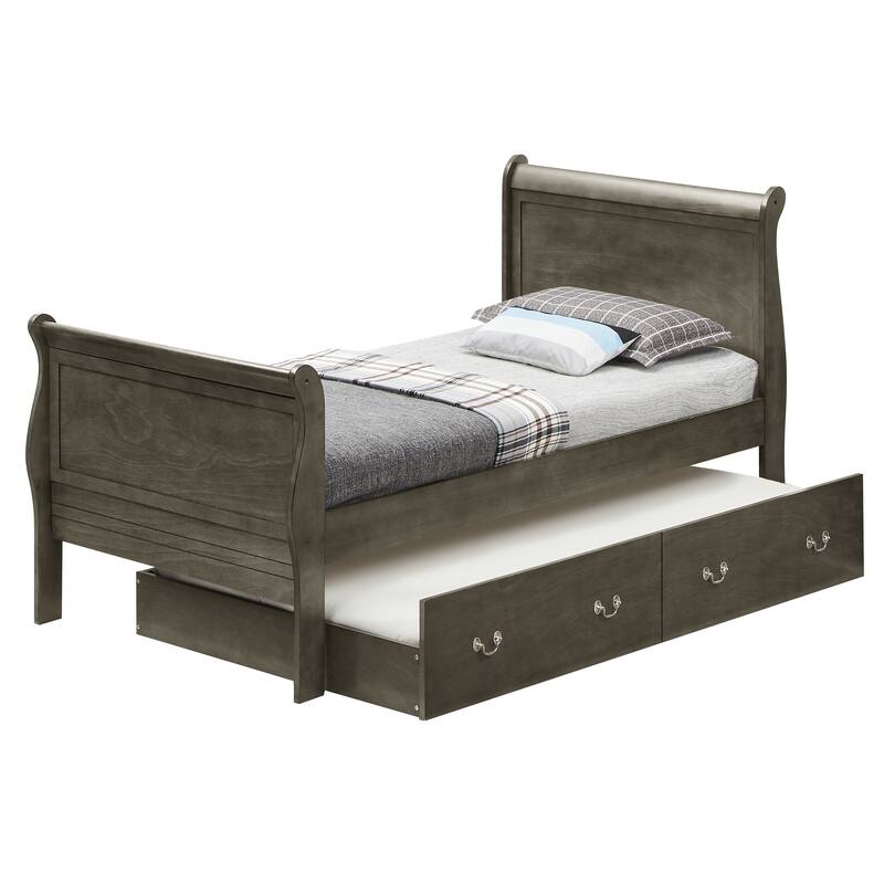Glory Furniture Louis Phillipe Trundle Bed - Grey - Twin