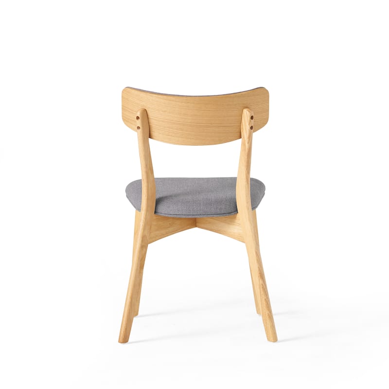 Chazz Mid-Century Modern Upholstered Rubberwood Dining Chairs (Set of 2) by Christopher Knight Home