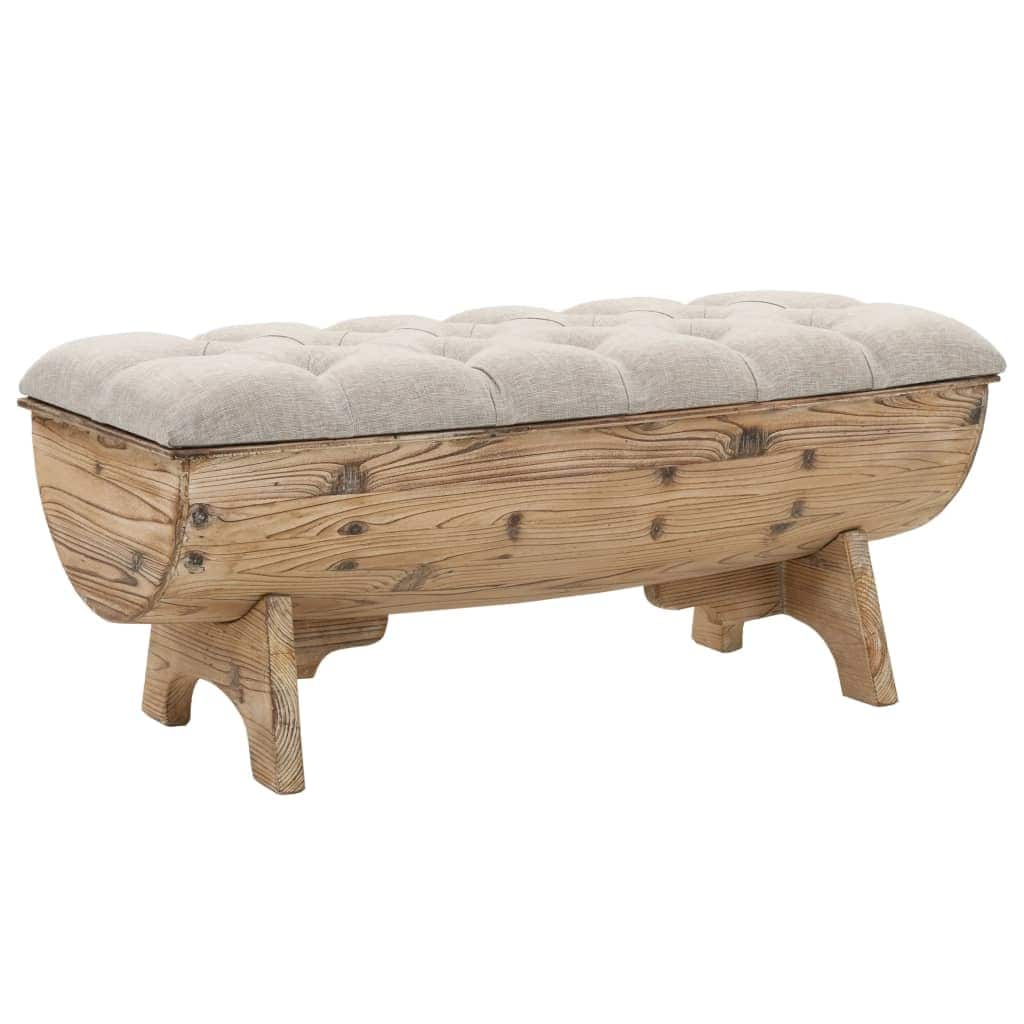 vidaXL Storage Bench 40.6" Solid Wood Fir - 40.6" x 20.1" x 17.3"