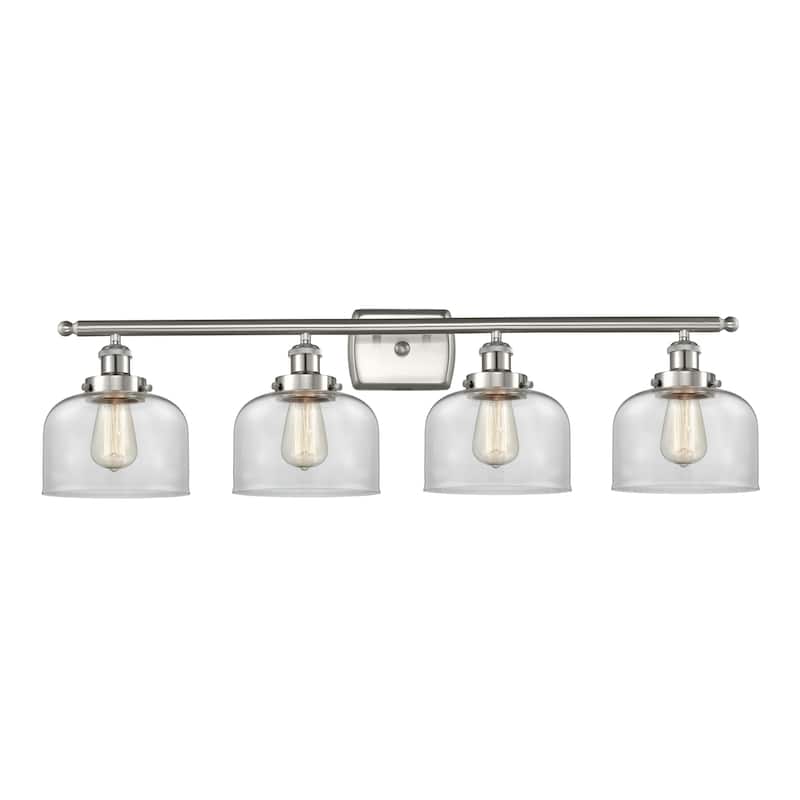 Innovations Lighting 916-4W-11-38 Bell Vanity Bell 4 Light 38" Wide - Brushed Satin Nickel / Clear