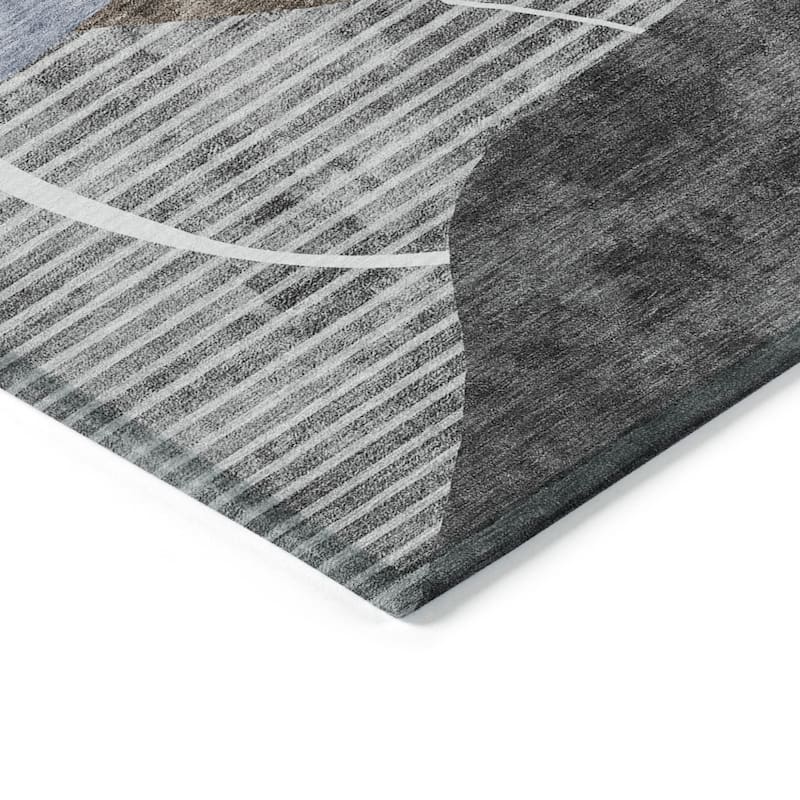 HomeRoots Abstract Transitional Rectangle Outdoor Rug