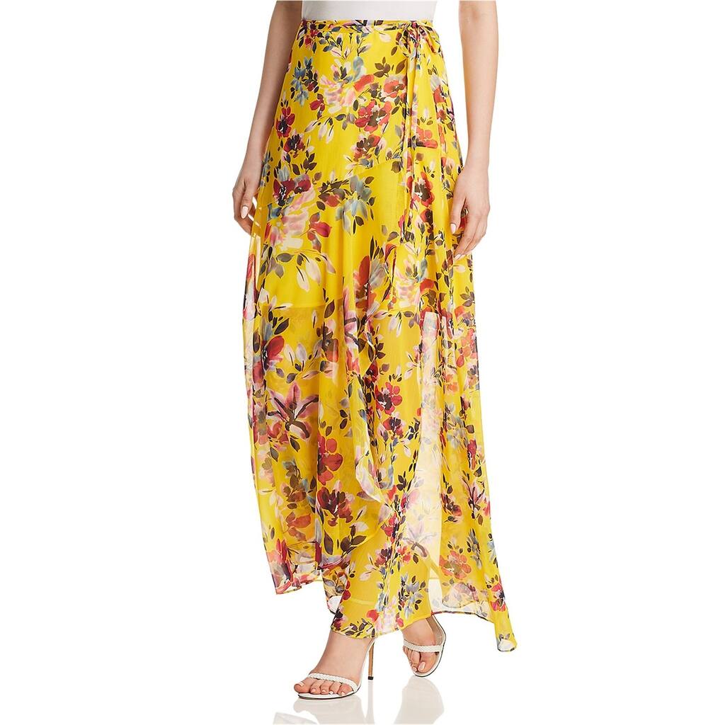 French Connection Womens Linosa Wrap Skirt,, Yellow, 0