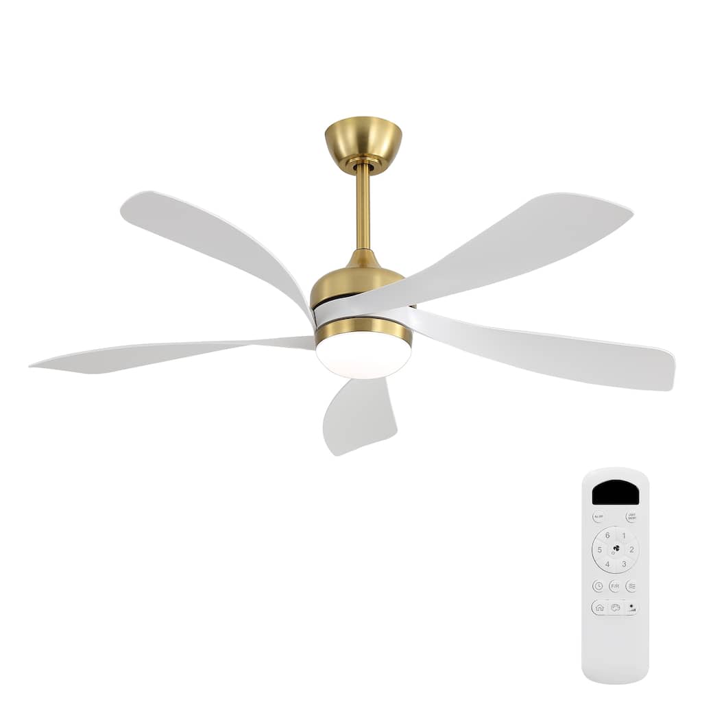 52-Inch Ceiling Fan with Light - Dimmable with Memory Function, DC Reversible Motor, Includes Remote Control