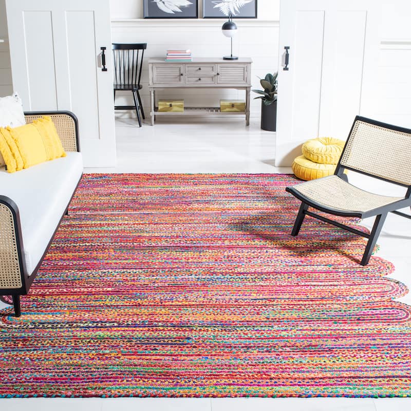 SAFAVIEH Handmade Cape Cod Hayrani Coastal Jute Rug - 8' x 10' - Red/Multi