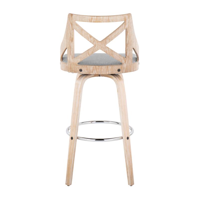 The Gray Barn Charlotte 30" Fixed-Height Bar Stool with Bent Wood Legs (Set of 2)