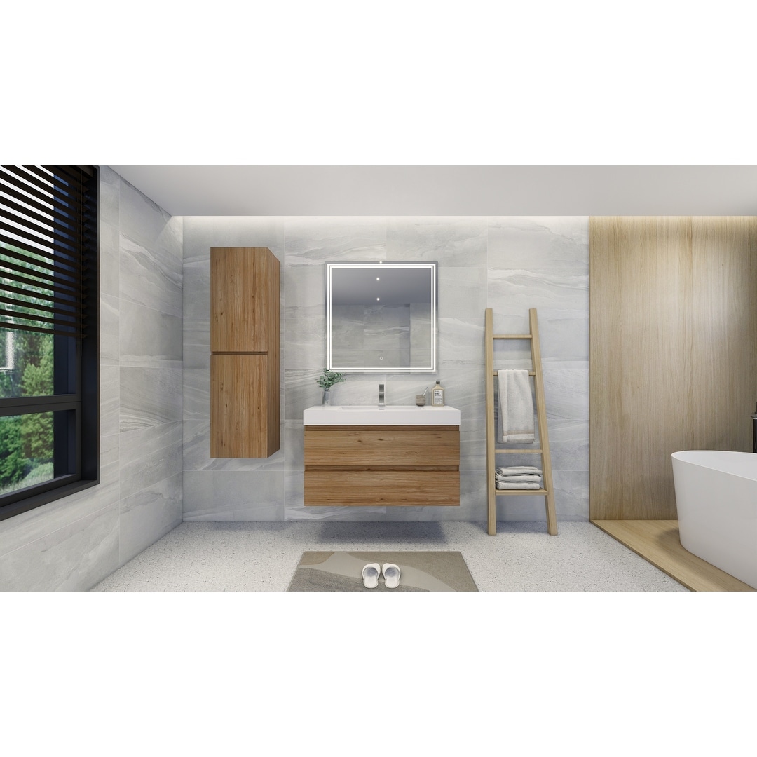 Baillie 42'' Wall-Mounted Vanity with Reinforced Acrylic Sink