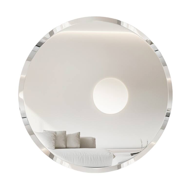 Frameless Bathroom Mirror Wall Mounted Modern Stylish Design with Contemporary Bevelled Edges