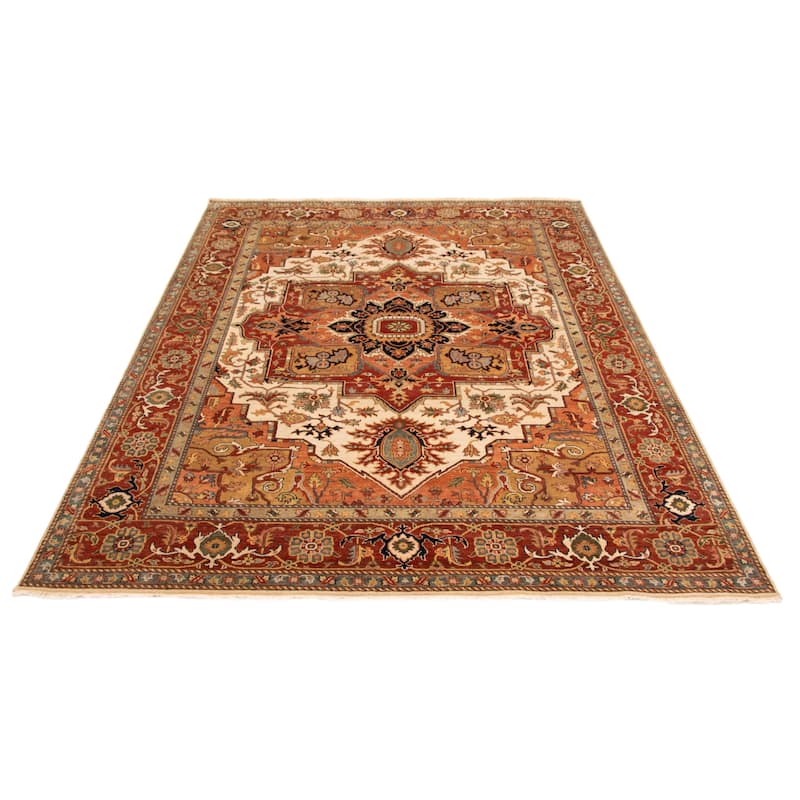 ECARPETGALLERY Hand-knotted Jules Sultane Ivory Wool Rug - 8'9 x 11'8