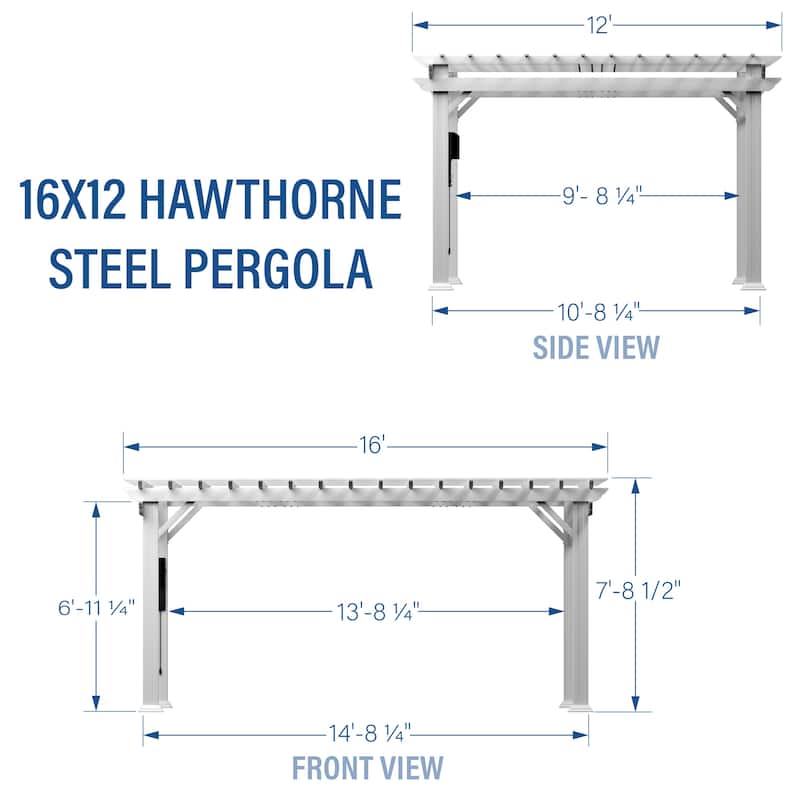 Backyard Discovery Hawthorne 16x12' Galvanized Steel Pergola w/ Canopy