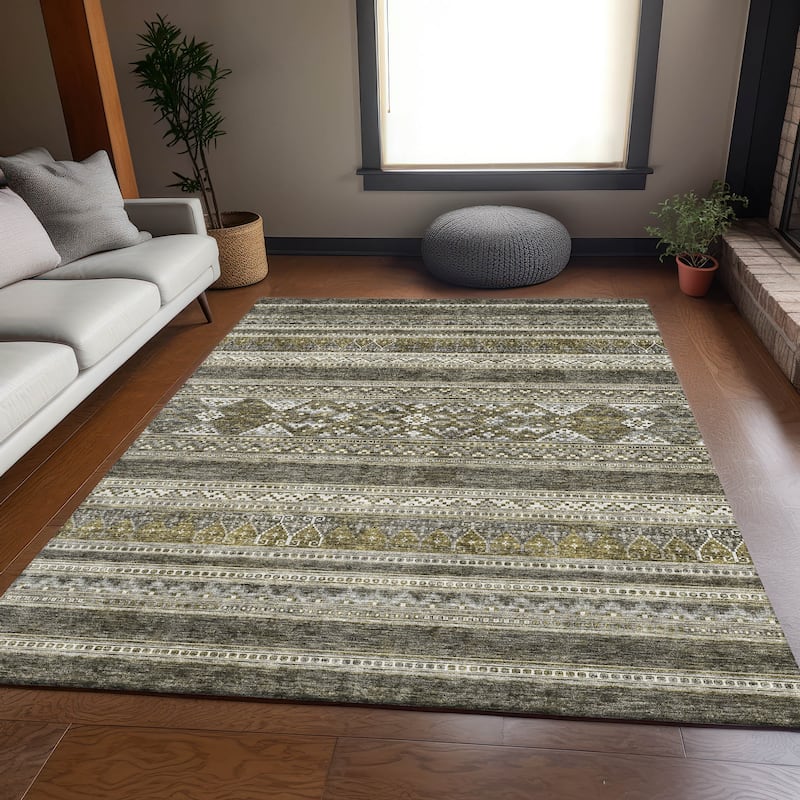 Premium Washable Super Soft Boho Stripe Mayfield Rug - Taupe - 5' x 7' 6" - Rectangle