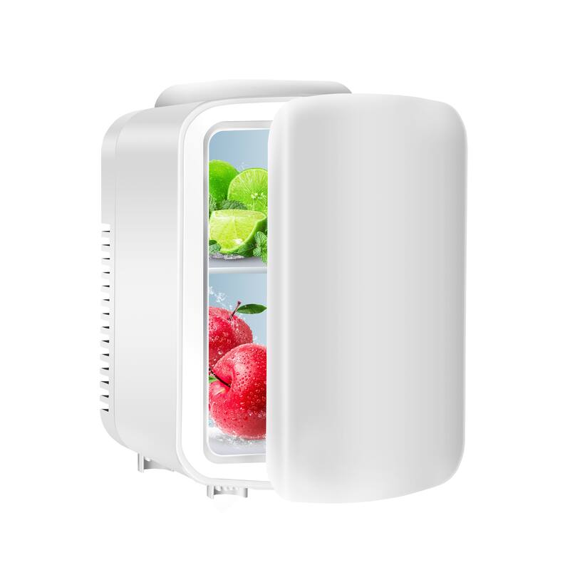 4L/6 Can Portable Mini Fridge, Freestanding Cooler & Warmer Freon-Free Fridge for Home, Office, Car - White