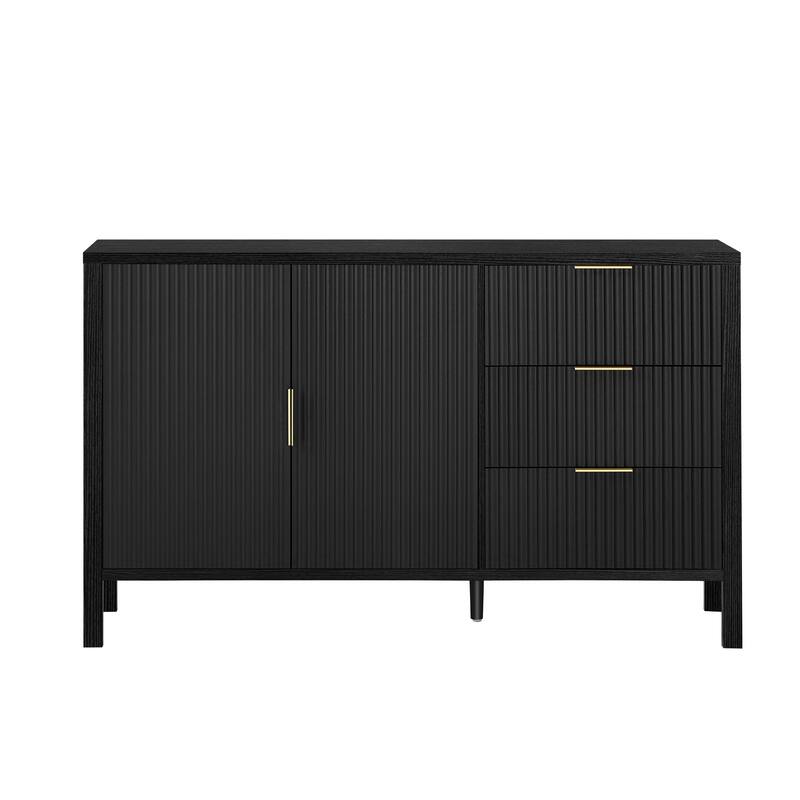 Rossetta Modern Elegant Wave-Pattern Design Sideboard with Adjustable Hook Placement