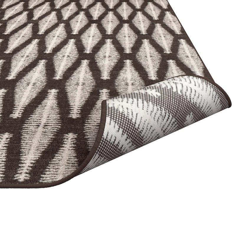 Max Ivory/Brown Area Rug - 9' x 12'